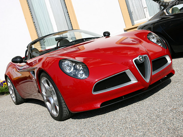 Обои картинки фото alfa, romeo, 8c, spider, автомобили, выставки, уличные, фото