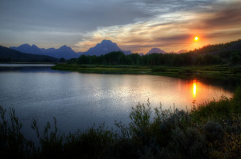 Картинка природа восходы закаты сша штат вайоминг