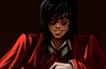 Картинка аниме hellsing dracula алукард дракула вампир vampire очки взгляд alucard