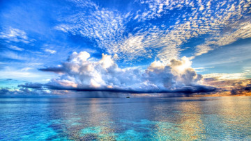 Картинка природа моря океаны пейзаж облака отражение море вода
