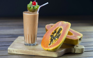 Картинка еда напитки +коктейль стакан смузи напиток папайа