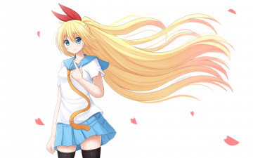 обоя nisekoi, аниме, взгляд, девушка, фон