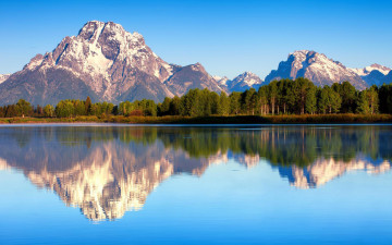 Картинка природа горы вершины озеро вода пейзаж
