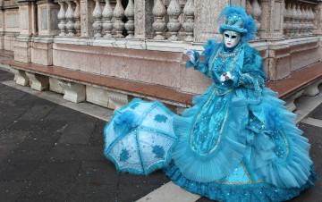 обоя разное, маски,  карнавальные костюмы, венеция, карнавал, маска, костюм, зонт, голубой
