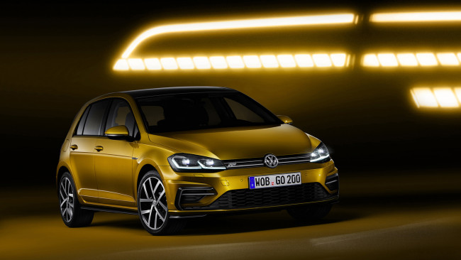 Обои картинки фото volkswagen golf 7 r-line facelift 2017, автомобили, volkswagen, golf, 2017, facelift, r-line, 7