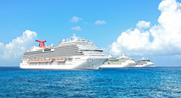 Картинка carnival+breeze +brilliance+of+the+seas+and+celebrity+silhouette корабли лайнеры круиз лайнер