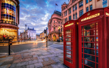 Картинка города лондон+ великобритания фонари улица