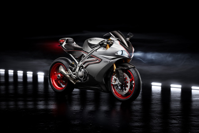 Обои картинки фото мотоциклы, norton, superbike, dark, background, sports, bike, v4sv