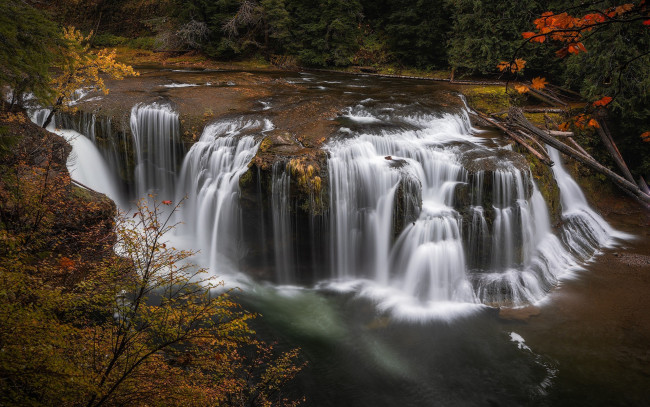 Обои картинки фото the lower lewis river falls, usa, природа, водопады, the, lower, lewis, river, falls