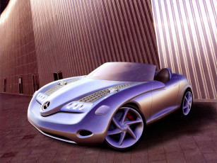 обоя mercedes-benz vision sla concept 004, рисованное, авто, мото, мерседес, здание