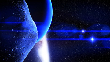 Картинка космос арт звезда астероид вселенная планета лучи свет