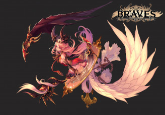 Картинка аниме ангелы +демоны девушка коса демон