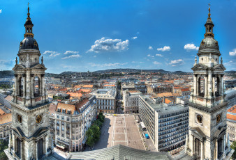 Картинка st+stephen+basilica+ +budapest города будапешт+ венгрия панорама