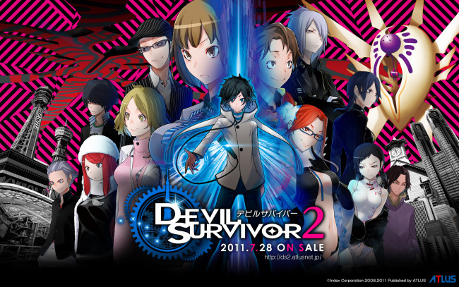 Обои картинки фото аниме, devil survivor, девушки, парни