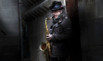 Картинка музыка -другое саксофон мужчина шляпа