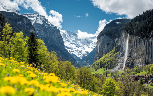 Обои картинки фото lauterbrunnen, switzerland, города, лаутербруннен , швейцария