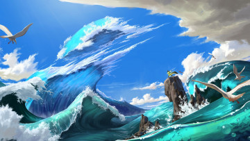 Картинка фэнтези маги +волшебники океан маг волны