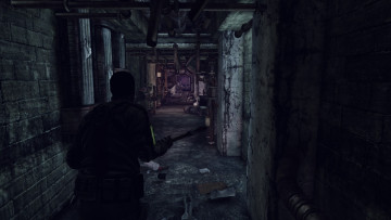 обоя видео игры, afterfall,  insanity, человек, оружие, коридор