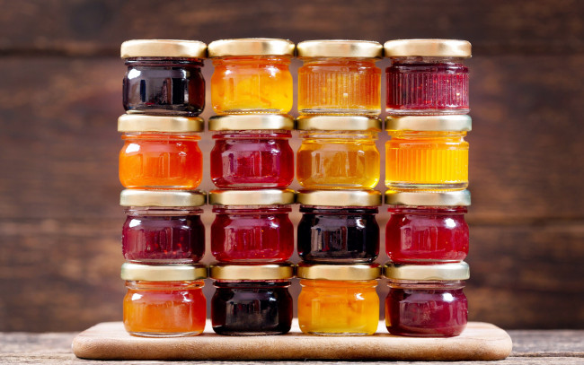 Обои картинки фото еда, мёд,  варенье,  повидло,  джем, банки, мед, ассорти