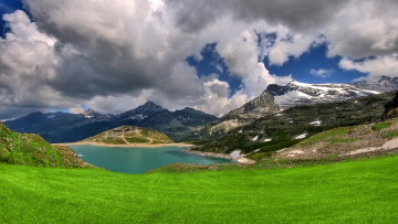 Картинка природа реки озера вода облака горы