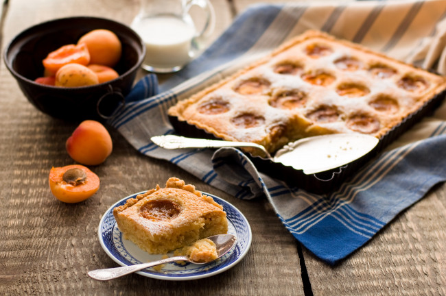 Обои картинки фото еда, пироги, выпечка, абрикосы, пирог