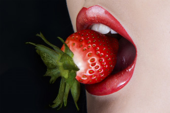 Картинка разное губы помада ягода зубы клубника