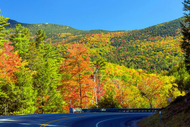 Обои картинки фото природа, дороги, поворот, шоссе, дорога, осень