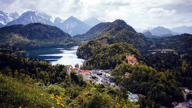 Обои картинки фото hohenschwangau castle, bavaria, germany, города, замки германии, hohenschwangau, castle