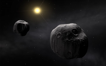 обоя космос, кометы, метеориты