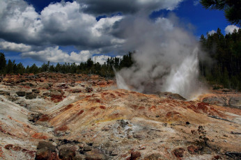 Картинка гейзер природа другое yellowstone