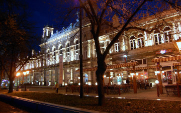 Картинка болгария русе города огни ночного ночь фонари
