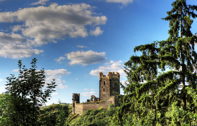 Обои картинки фото burg, wernerseck, германия, города, исторические, архитектурные, памятники, замок