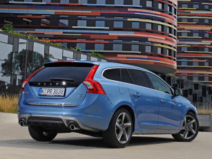 Картинка автомобили volvo v60 d6 plug-in hybrid r-design 2014г синий