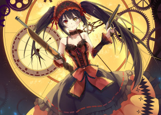 Картинка аниме date+a+live пистолеты девушка арт haraguroi you tokisaki kurumi date a live