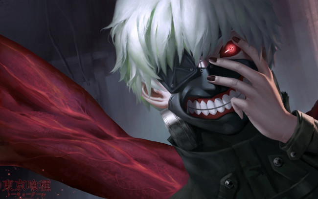 Обои картинки фото аниме, tokyo ghoul, маска, парень, kaneki, ken, tokyo, ghoul, cangkong, арт