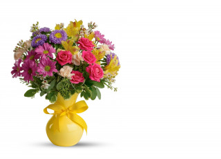 Картинка цветы букеты +композиции альстромерия розы хризантемы