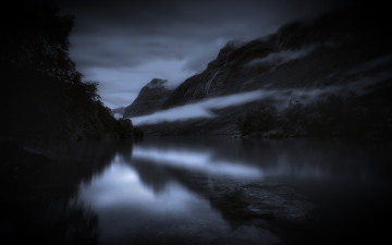 Картинка природа реки озера ночь река горы