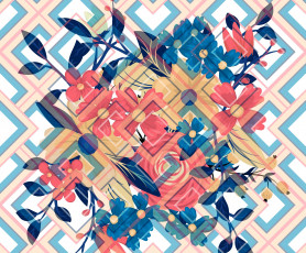 Картинка векторная+графика цветы+ flowers summer elements floral background текстура geometric design abstract texture фон