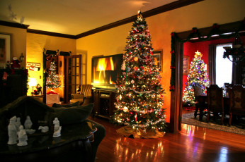 Картинка праздничные Ёлки елки комната