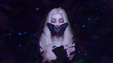 Картинка фэнтези девушки бабочка фон девушка