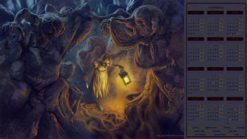 Картинка календари фэнтези существо оружие фонарь девушка