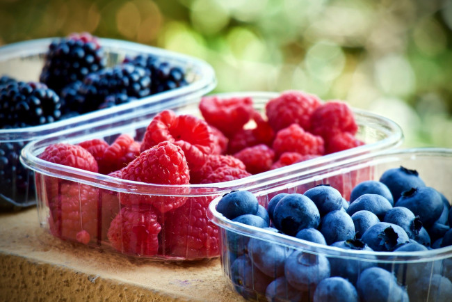 Обои картинки фото еда, фрукты,  ягоды, ежевика, черника, малина