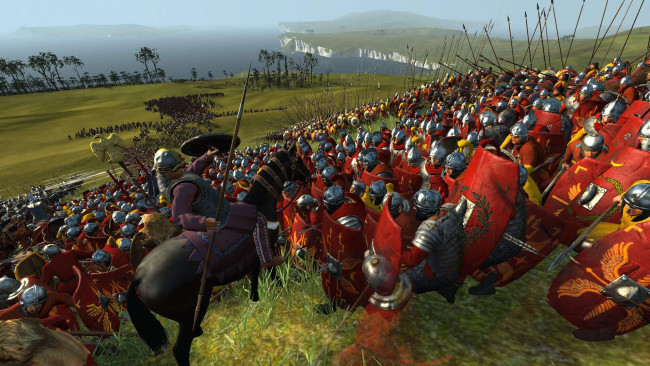 Обои картинки фото видео игры, total war,  rome remastered, армии, поле, холмы, река
