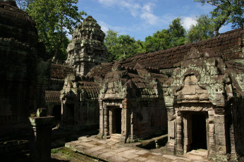 Картинка preah khan temple ruins города исторические архитектурные памятники руины