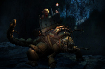 Картинка 3д графика fantasy фантазия существа мрак факел