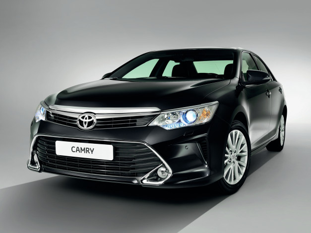 Обои картинки фото автомобили, toyota, 2014г, темный, camry, cis-spec, v6