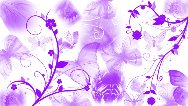 Обои картинки фото векторная графика, цветы, бабочки