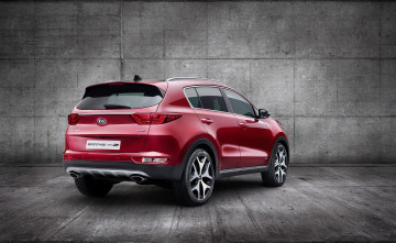 обоя автомобили, kia, красный, 2015г, gt, line, sportage