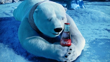 обоя бренды, coca-cola, медведь