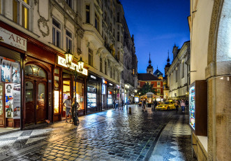 Картинка города прага+ Чехия вечер улица